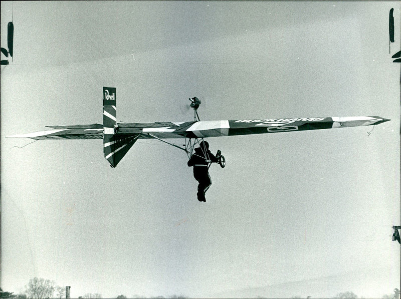 Mr. David Cook on Hang gliding - Vintage Photograph