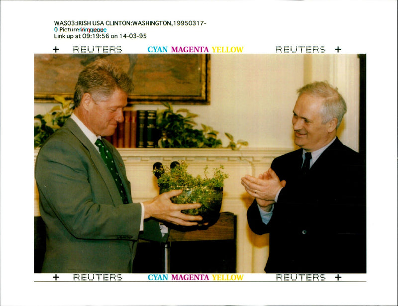 John Bruton and Bill Clinton - Vintage Photograph