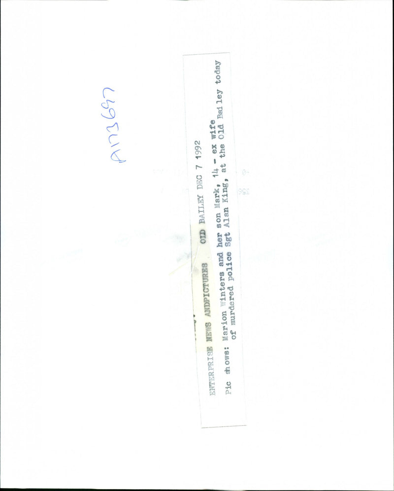 1992 MARION WINTERS AND HER SON MARK WIFE MURDERED POLICE SGT ALA KING - Vintage Photograph