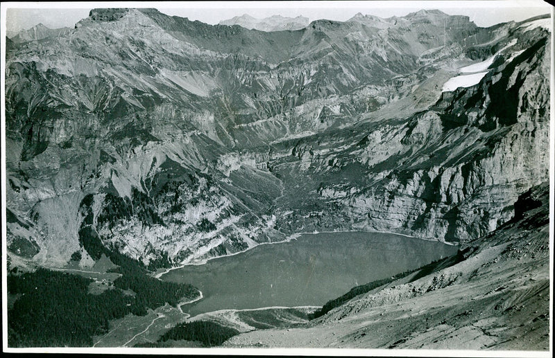 Lake Oschinen, Switzerland. - Vintage Photograph