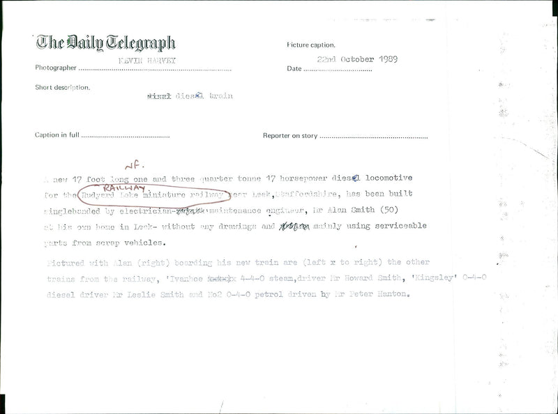 Rudyard Lake Minature Railways - Vintage Photograph