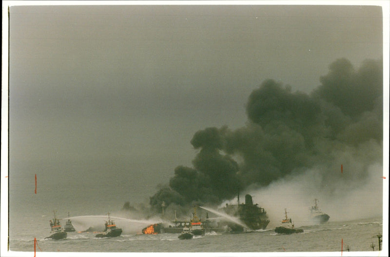 1993 TANKER BRITISH TRENT WAS COLLISION WITH BRYN COLTON BELGIUM PUBLISHED - Vintage Photograph