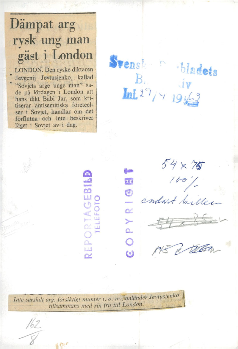 Yevgeny Yevtushenko, poet - Vintage Photograph