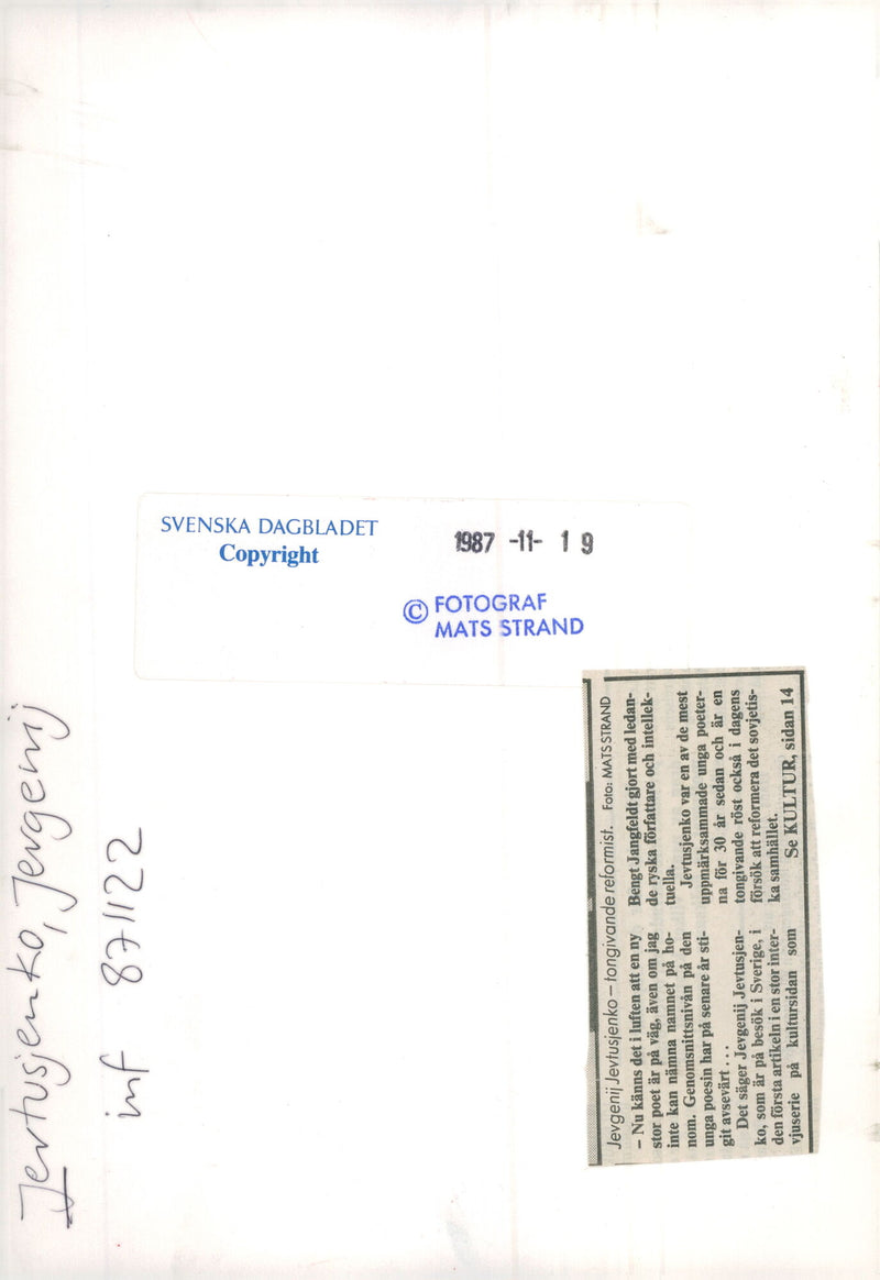 Yevgeny Yevtushenko, poet - Vintage Photograph