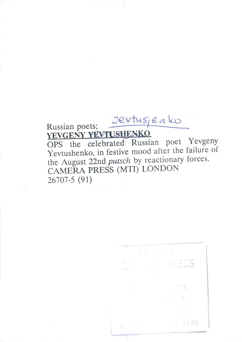 Yevgeny Yevtushenko, poet - Vintage Photograph