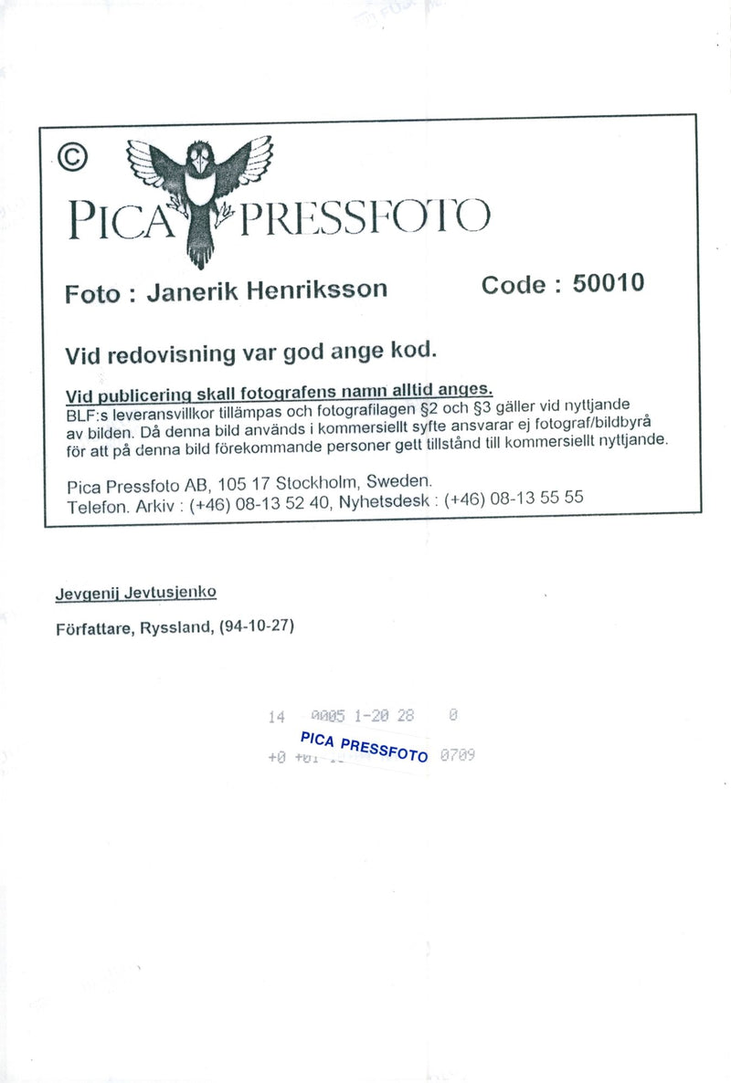 Yevgeny Yevtushenko, poet - Vintage Photograph