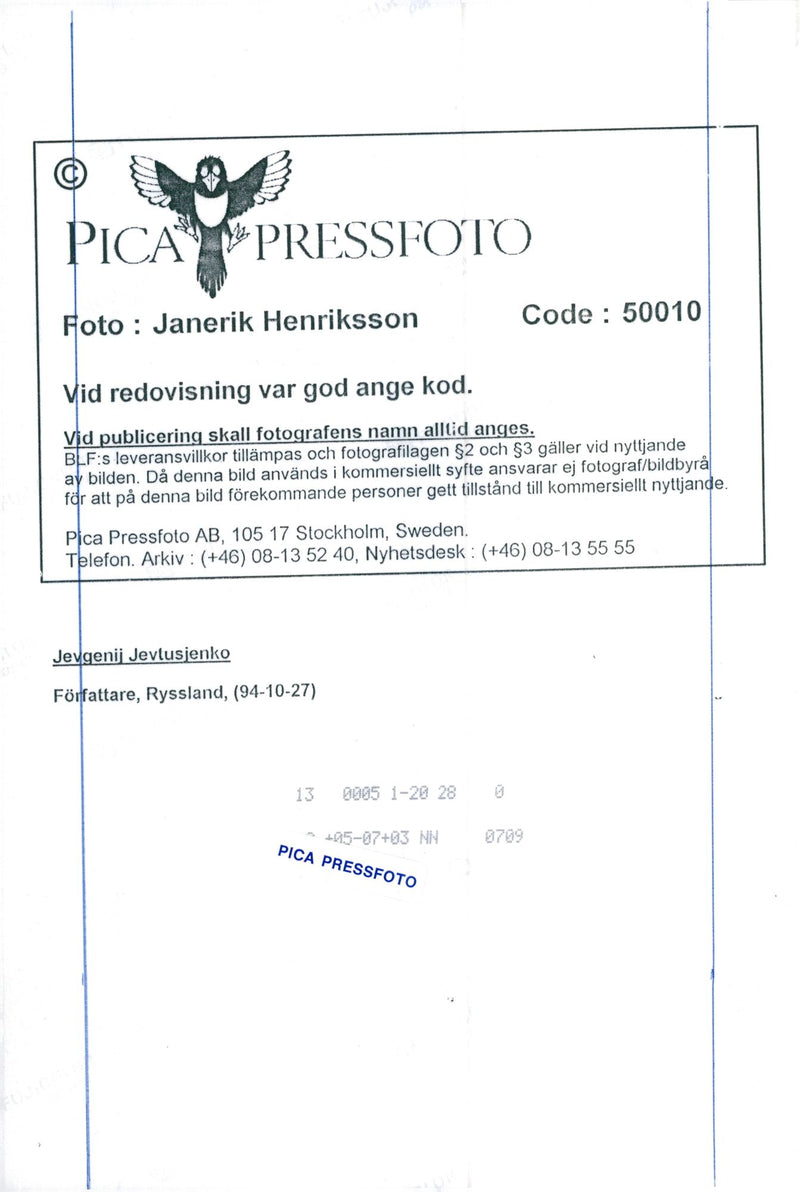 Yevgeny Yevtushenko, poet - Vintage Photograph