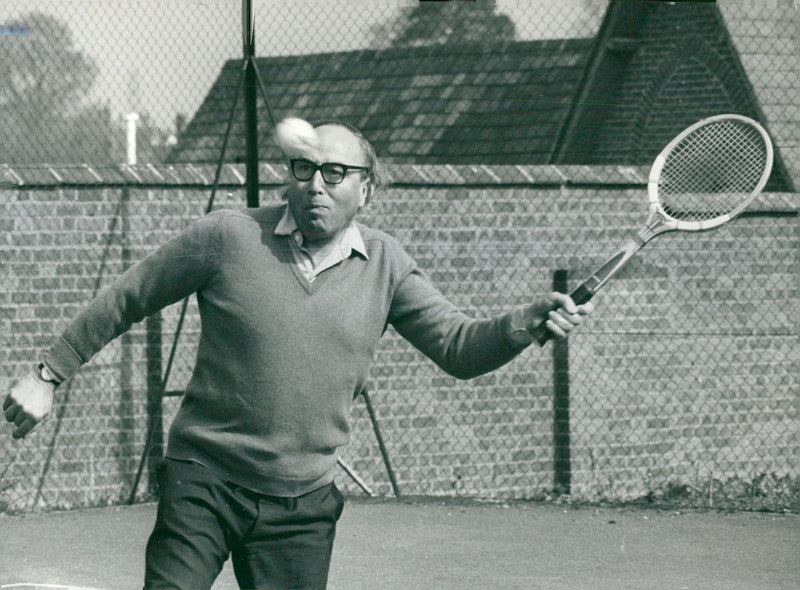 Roy Jenkins plays tennis - Vintage Photograph