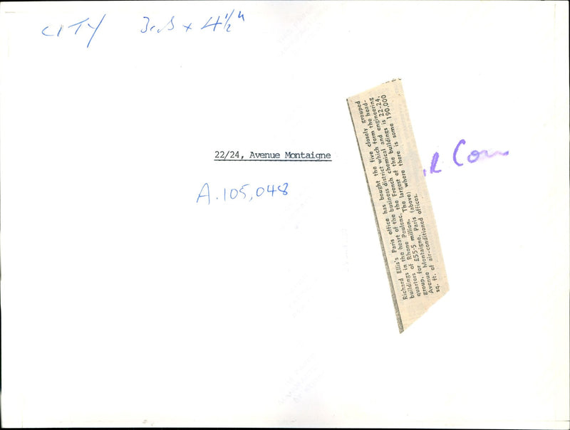 France: Avenue Montaigne, Paris - Vintage Photograph