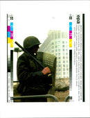 Militiaman Guard Outside the Russian Parliament - Vintage Photograph