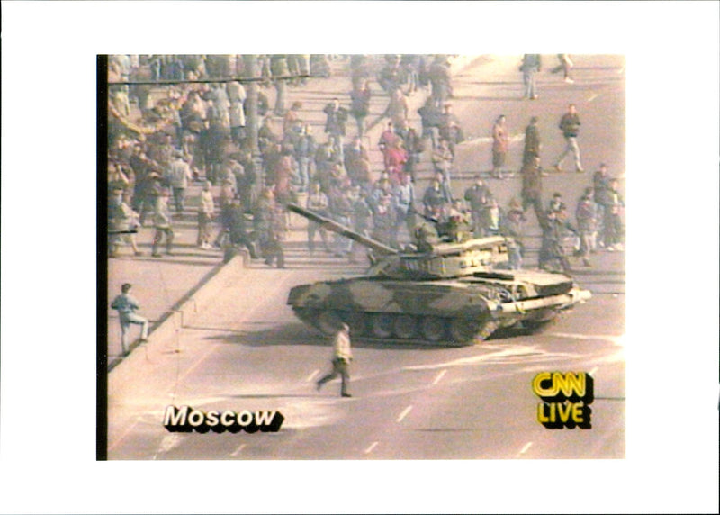 Military tank in the streets of Moscow - Vintage Photograph