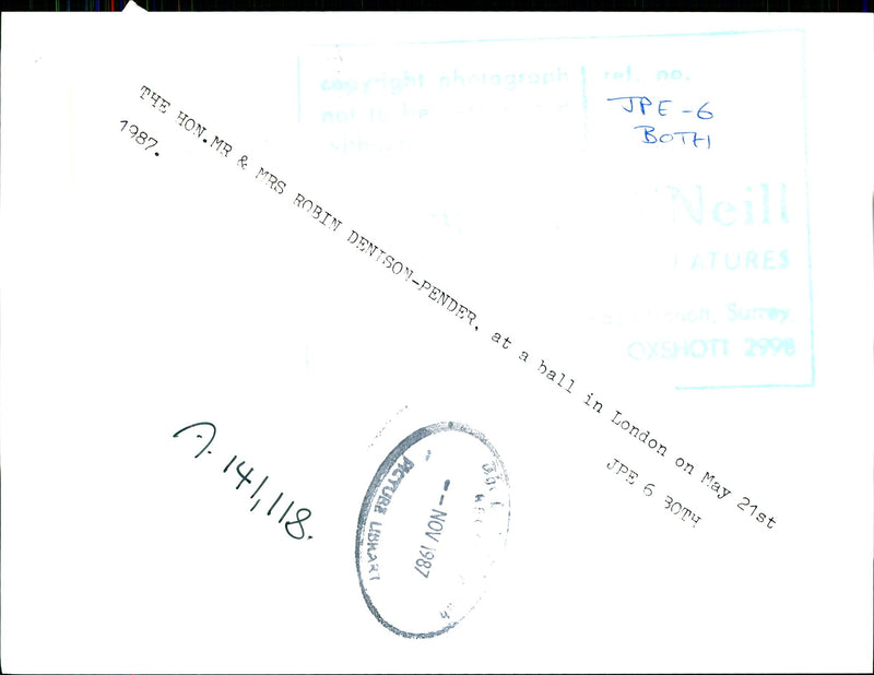 Mr. and Mrs. Robin Denison-Pender - Vintage Photograph