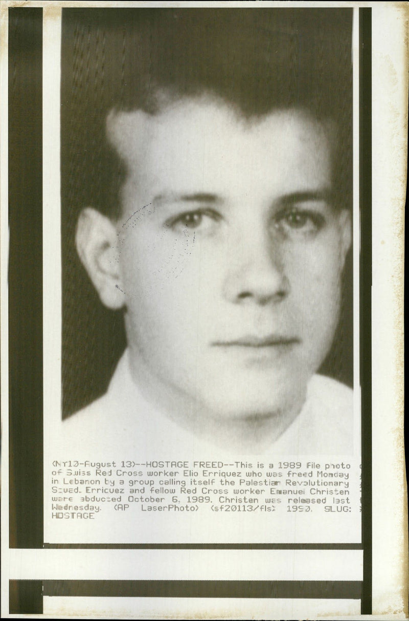 1991 GROUP CALLING ITSELF THE PALESTIAR REVOLUTIONARY SUISS RED EMANUEL - Vintage Photograph