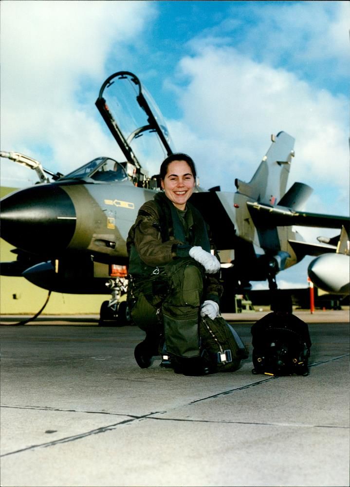 Flt Lt. Jo Salter smiling - Vintage Photograph