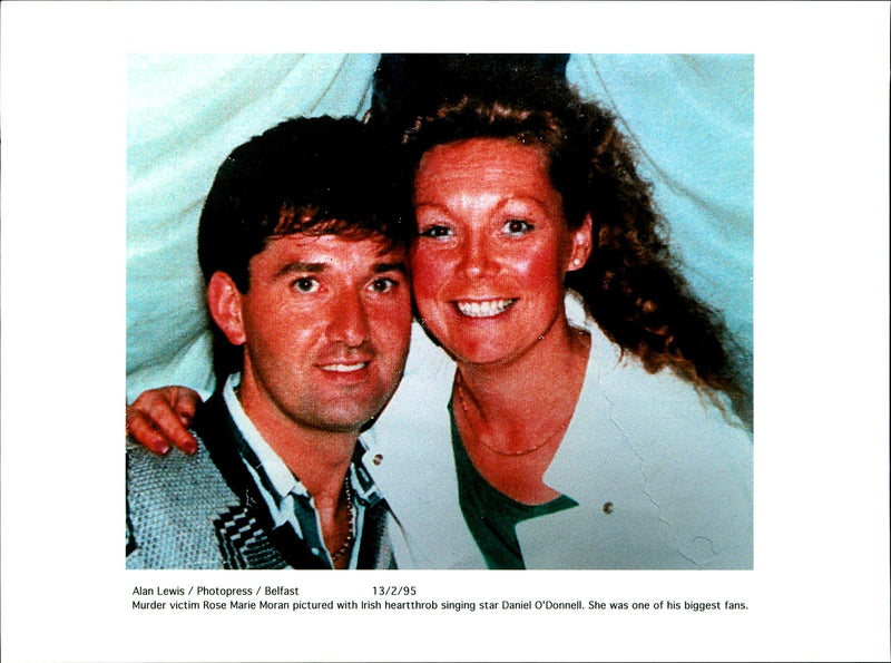 1995 DANIEL ODONNELL ROSE MARIE MORAN PICTURED WITH IRISH ALAN LEWIS STAR - Vintage Photograph