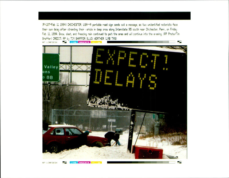 1994 SNOW SLEET AND FREEZING RAIN CONTINUED PET THE AREA TIM SHAFFER USA - Vintage Photograph
