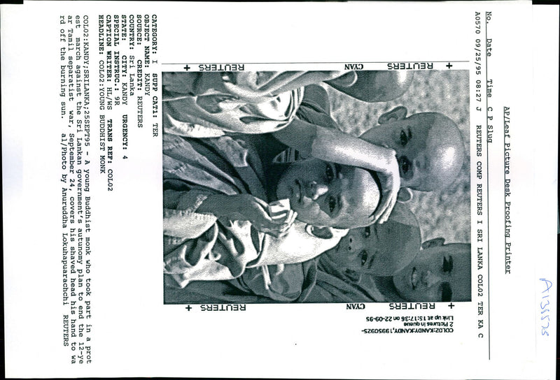 1995 YOUNG BUDDHIST MONK WHO ANURUDDHA LOKUHAPUARACHCHI WAR WRITER COUNTRY - Vintage Photograph