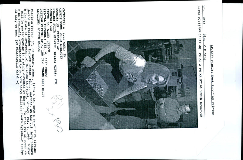 1995 PATRICIA FOSTER NATICK MASS WILL EVERETT WRITER MILITARY USA TITLE ARMY - Vintage Photograph