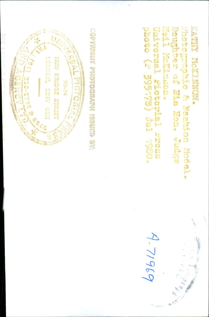 Kathy McKinnon. - Vintage Photograph