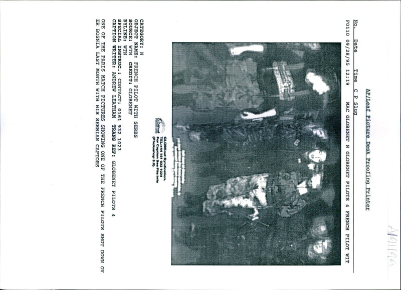 1995 ONE THE PARIS MATCH PICTURES SHOWS FRENCH PILOTS SHOT WRITER - Vintage Photograph