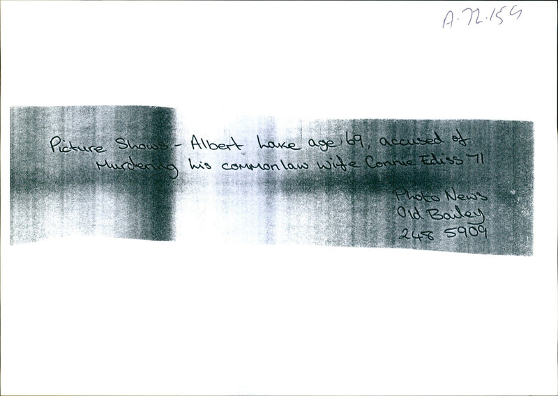 ALBERT EDISS ACCUSED MURDERING HIS COMMONLAW WIFE CONNIE OLD BAILEY - Vintage Photograph