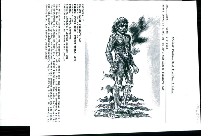 1995 TOOTH FOUND NEAR THE SITE PETER DUNN KINGDOM WRITER UNITED BRITAIN - Vintage Photograph