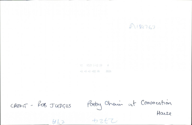 ROB JUDGES POETRY CHAIN CONVOCATION HAUSE TIATR GAGE VOTI CREDI - Vintage Photograph