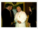 Pope John Paul II, President Bill Clinton, and Hillary Clinton - Vintage Photograph