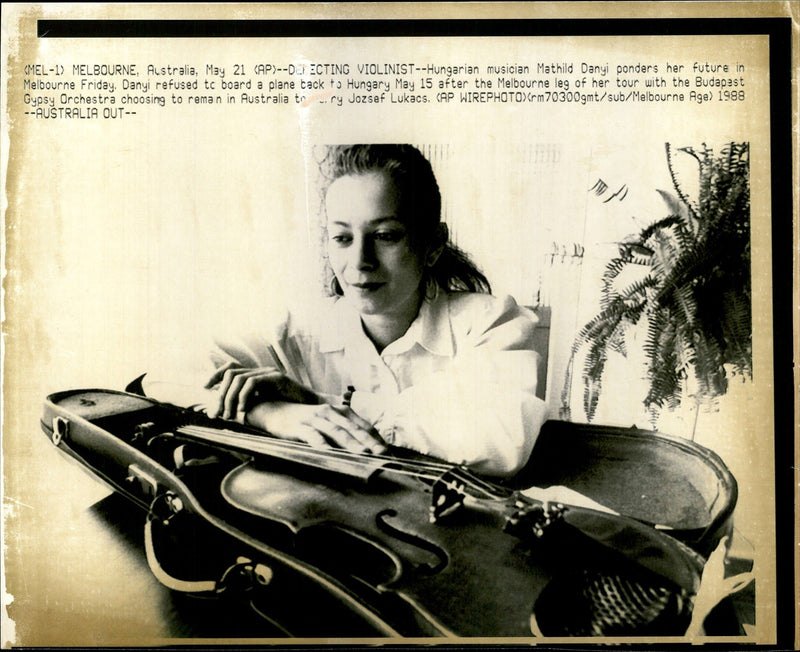 1988 MATHILD DANYI REFUSED BOARD PLANE TACK HUNGARY MAY AFTER MUSICIAN - Vintage Photograph