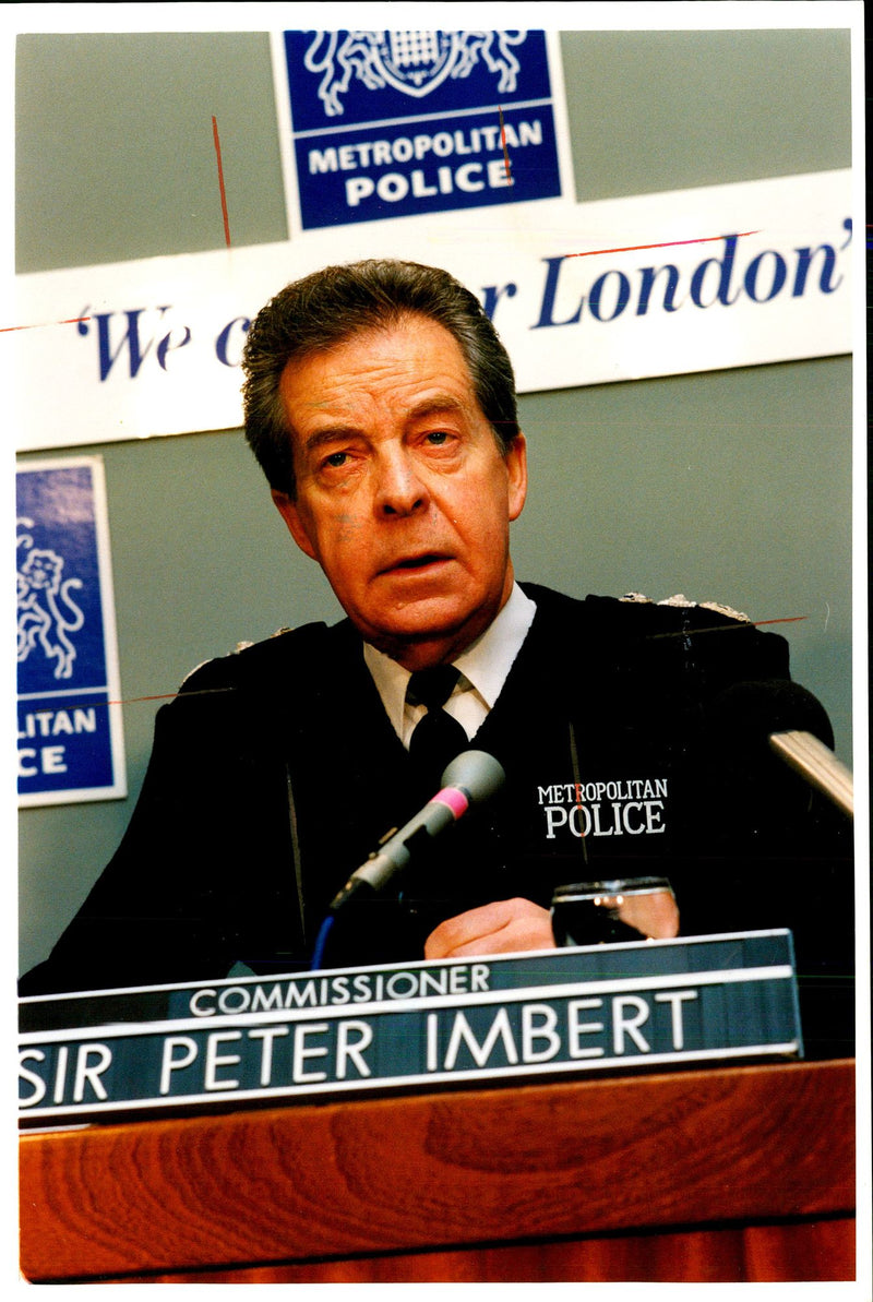 Police Commissioner Sir Peter Imbert talks about the murder of Sgt King - Vintage Photograph