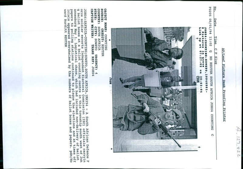 1994 LOGISTICAL CHAOS CONTINUED PLAGUE THE ELECTIONS AND TIM WRITER COUNTRY - Vintage Photograph