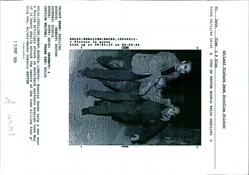 1994 LEAF PICTURE DESK PROOFING PRINT RANKO CUKOVIC WRITER PUBLISHED COUNTRY - Vintage Photograph