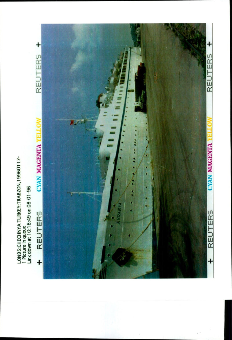 1996 THE AVRA SYA FERRY CARRYING ANATOLIAN REUTERS SHIP WRITER RUSSIAN BUILT - Vintage Photograph