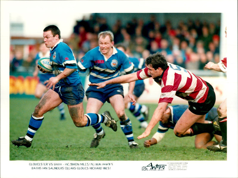 Rugby player Ian Saunders in action - Vintage Photograph