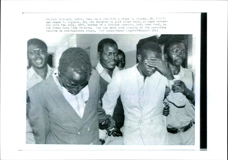 1958 PETER KIPEEN AND JONAH NAGIROI CHARGED WITH MURDER PUBLISHED BRITISH - Vintage Photograph