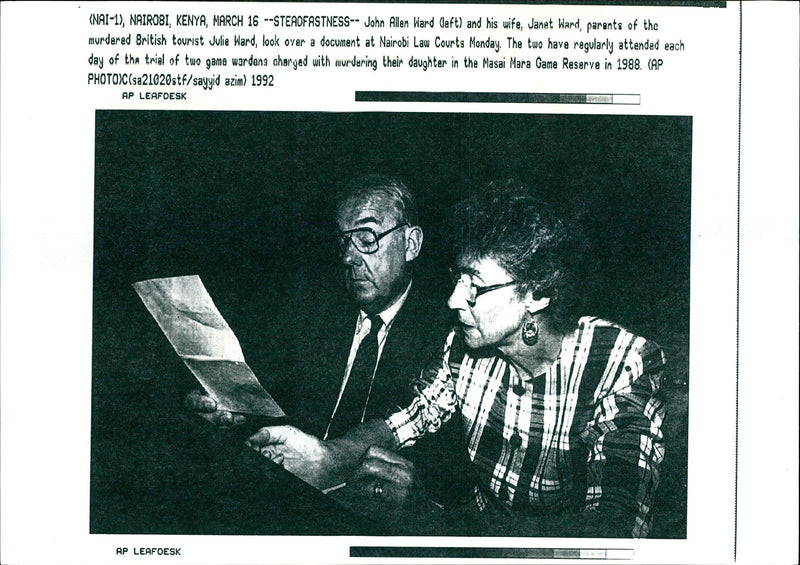 1988 PARENTS MURDERED BRITISH TOURIST SAYYID AZIM JOHN ALLEN DAUGHTER WIFE - Vintage Photograph