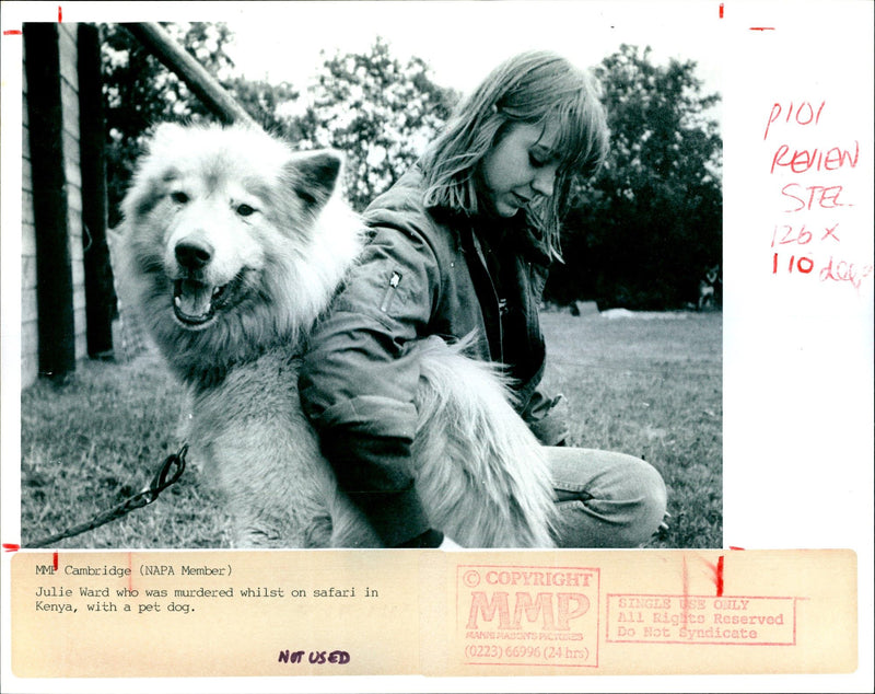 JULIE WARD WHO WAS MURDERED WHILST SAFARI KENYA WITH PET DOG MEMBER - Vintage Photograph