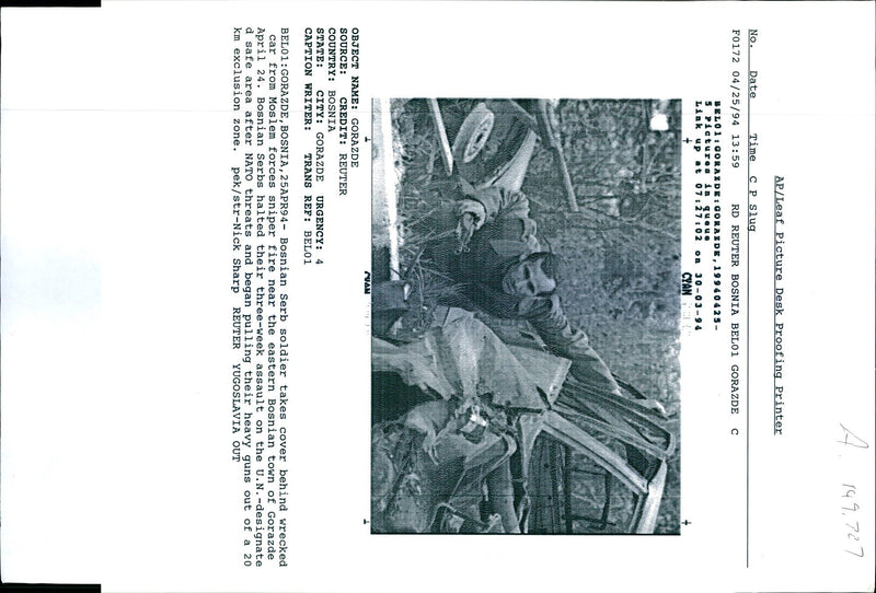 1994 BOSNIAN SERBS HALTED THEIR THREE WEEK ASSAU NICK ROGERS CAR WRITER COUNTRY - Vintage Photograph