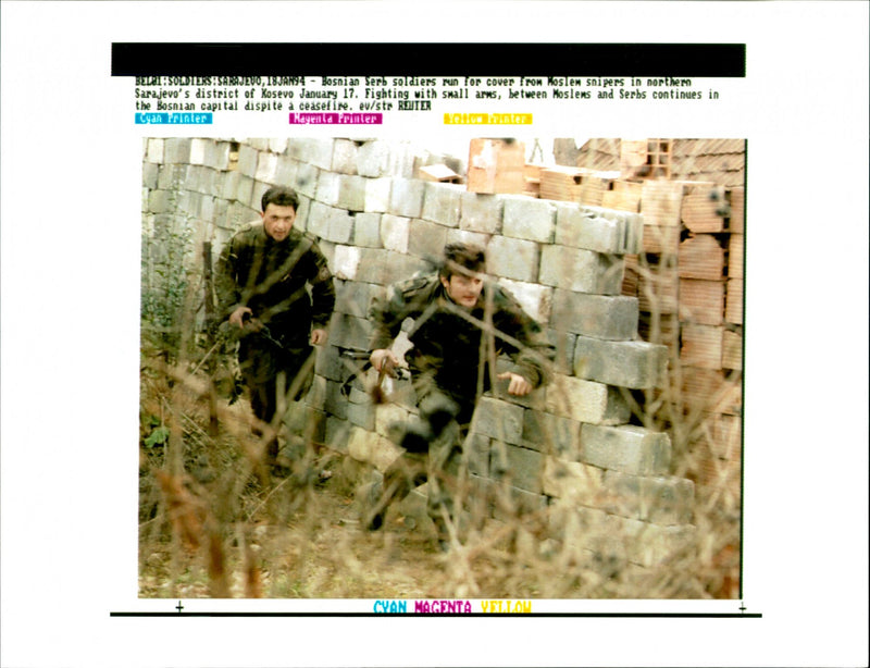 FIGHTING BETWEEN MOSLEMS AND SERBS CONTINUES THE BOSNIAN CAPITAL - Vintage Photograph