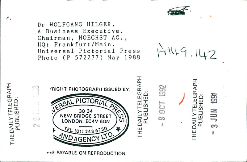 Dr. Wolfgang Hilger - Vintage Photograph