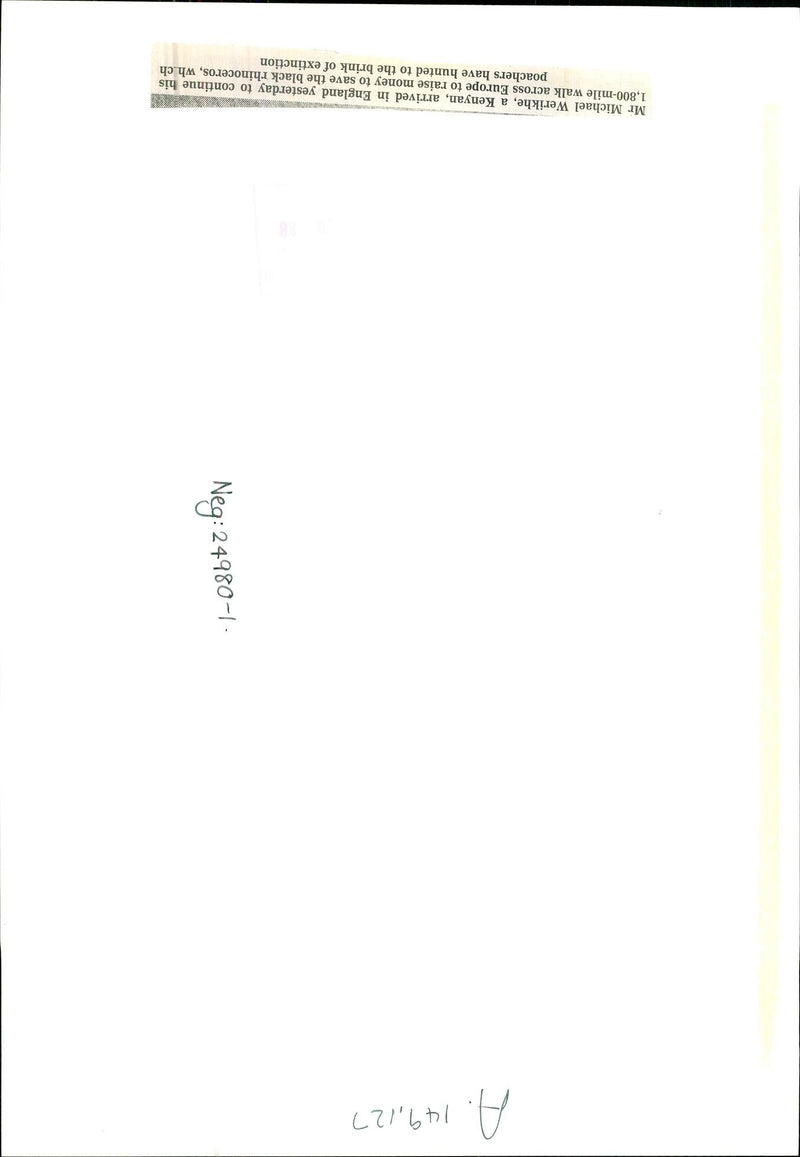 KENYAN MICHAEL WERIKHE ARRIVED ENGLAND YESTERDAY CONTINUE HIS BLACK - Vintage Photograph