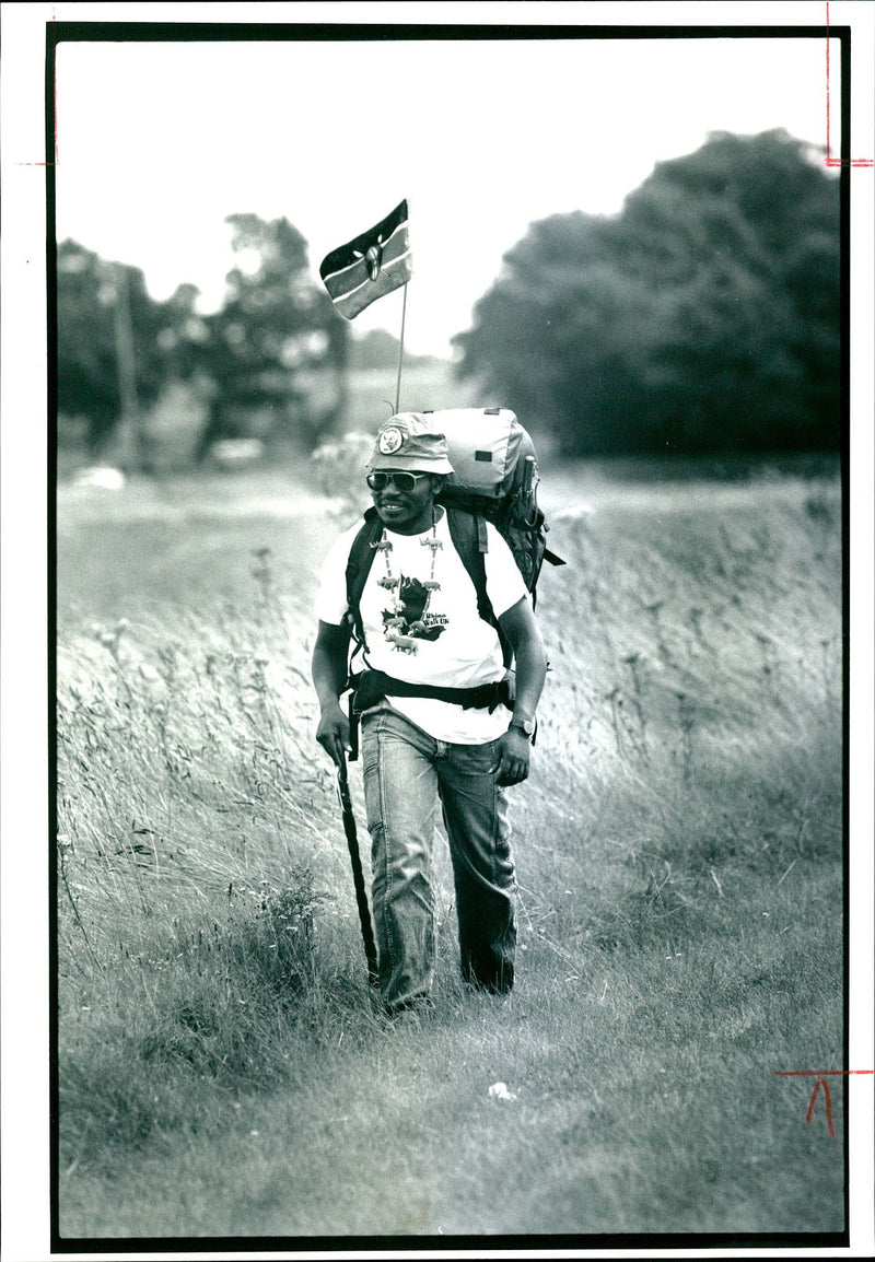 KENYAN MICHAEL WERIKHE ARRIVED ENGLAND YESTERDAY CONTINUE HIS BLACK - Vintage Photograph