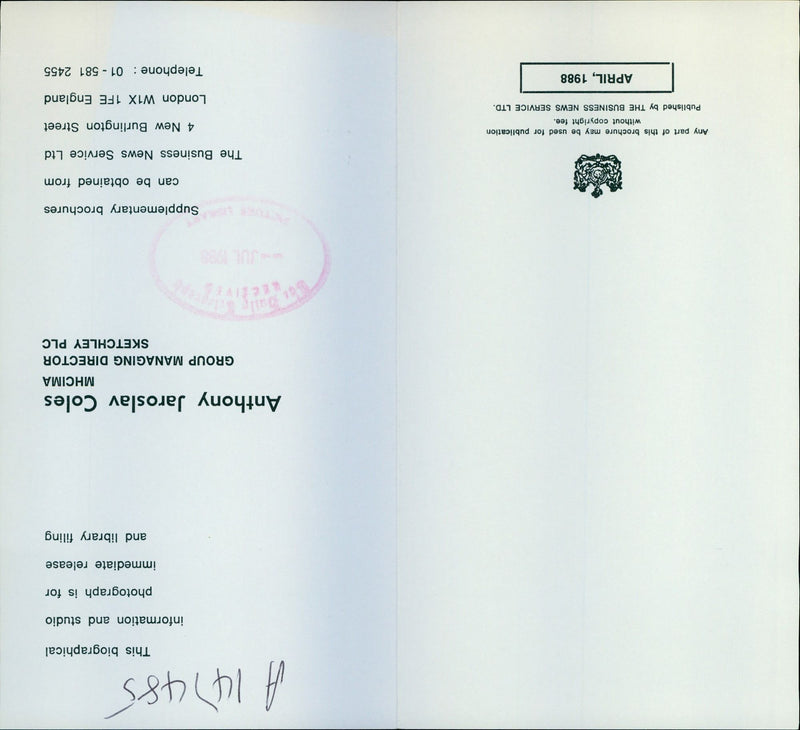 1988 PUBLISHED CAREER MUSIC ENGLAND INCLUDING - Vintage Photograph