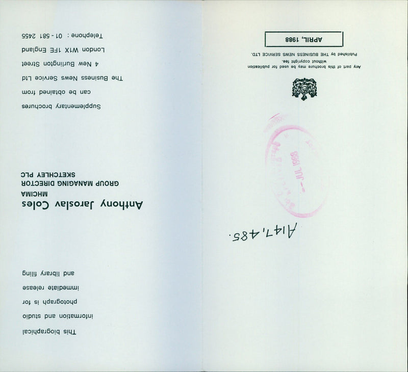 1988 THI ANTHONY JAROSLAV ANGELA NEE MUSIC ENGLAND CAREER INCLUDING PUBLISHED - Vintage Photograph