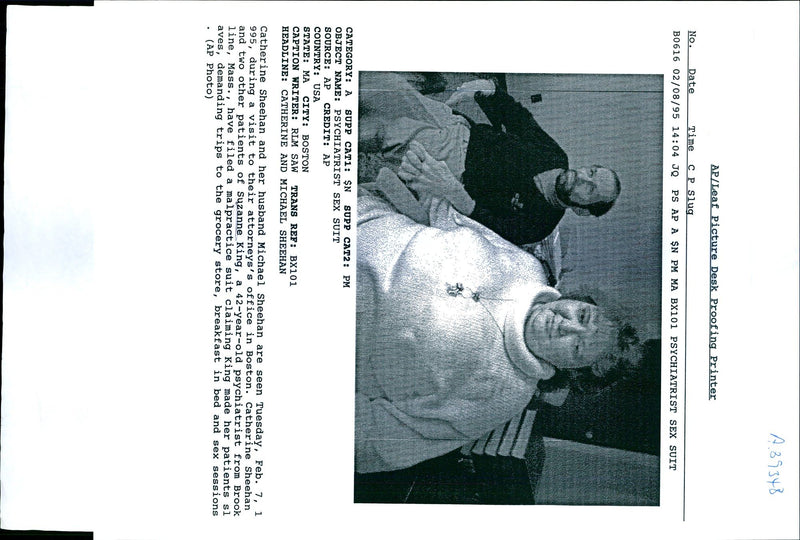 1995 CATHERINE SHEEHAN AND MICHAEL WRITER USA VISIT - Vintage Photograph