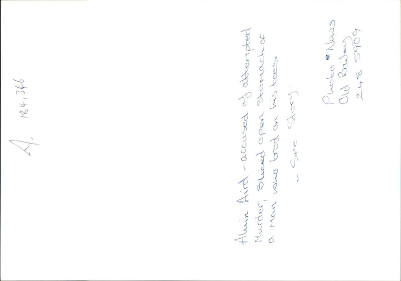 ALMIN AIRD ACCUSED ATTEMPTED MURDER SLICED OPEN STOMACH OLD BAILEY - Vintage Photograph