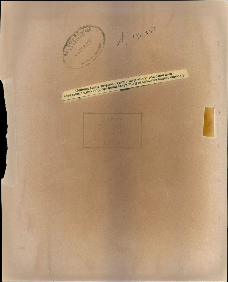 1987 HUNDREDS THE CULTS PRIESTS HAVE BEEN MURDERED HAITIS PRESIDENT - Vintage Photograph