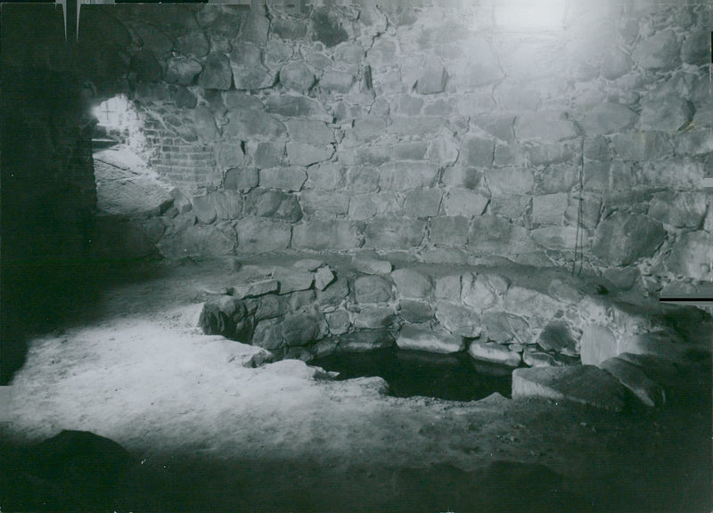 The well in the lake tower Penningby castle - Vintage Photograph