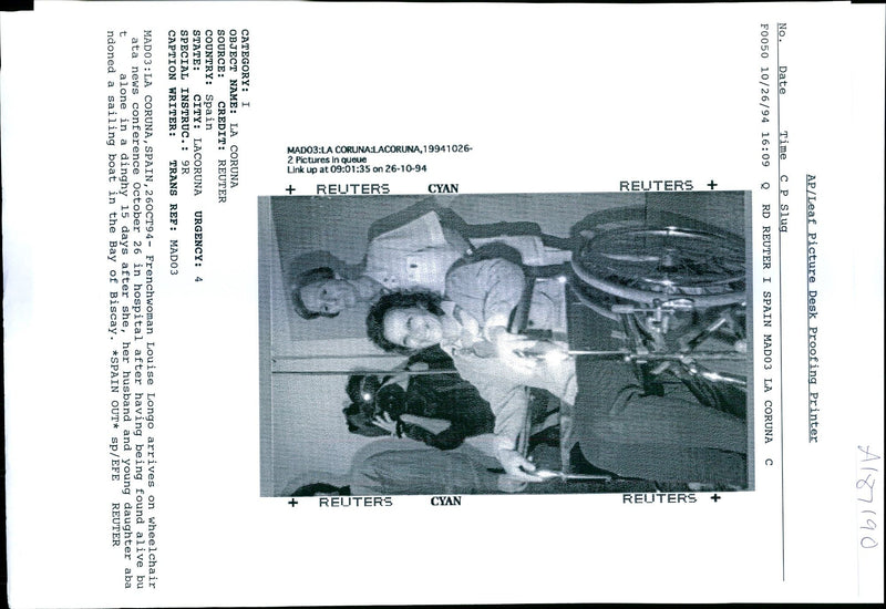 1994 FRENCHWOMAN LOUISE LONGO WAS FOUND ALIVE DAUGHTER WRITER ARRIVES COUNTRY - Vintage Photograph