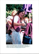 1995 ANIMAL RIGHTS PROTESTER AND THE BROTHER ROLAND LEON ARRIVES - Vintage Photograph